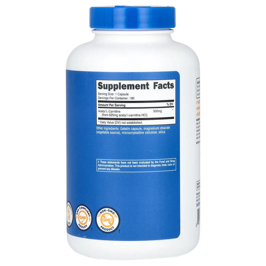 Nutricost, Acetyl L-Carnitine, 500 mg , 180 Capsules