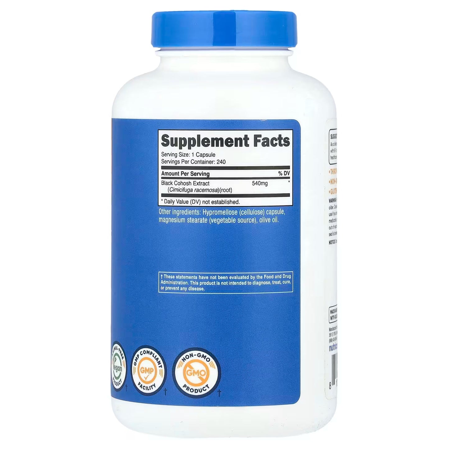 Nutricost, Black Cohosh, 540 mg, 240 Capsules