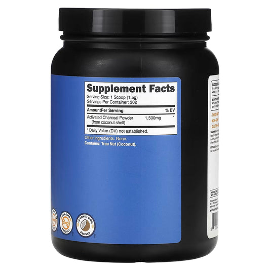 Nutricost, Activated Charcoal Powder, Unflavored, 16 oz (454 g)