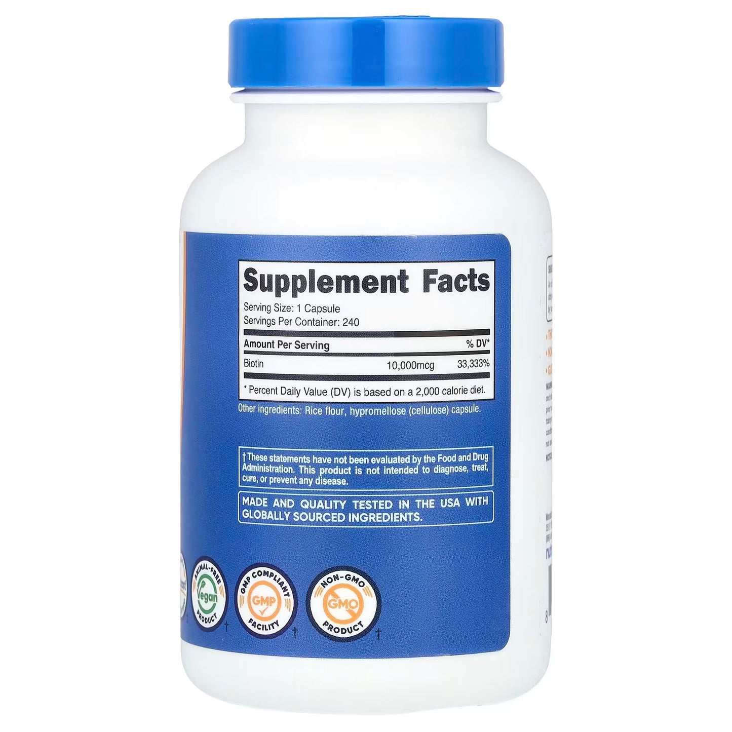 Nutricost, Biotin, 10,000 mcg, 240 Capsules