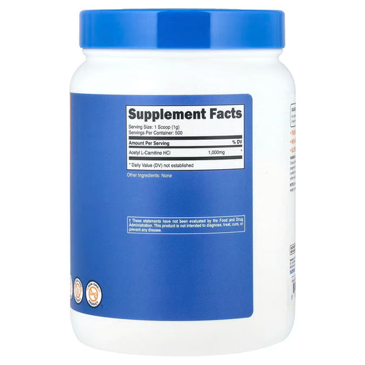 Nutricost, Acetyl L-Carnitine, Unflavored , 1.1 lb (500 g)