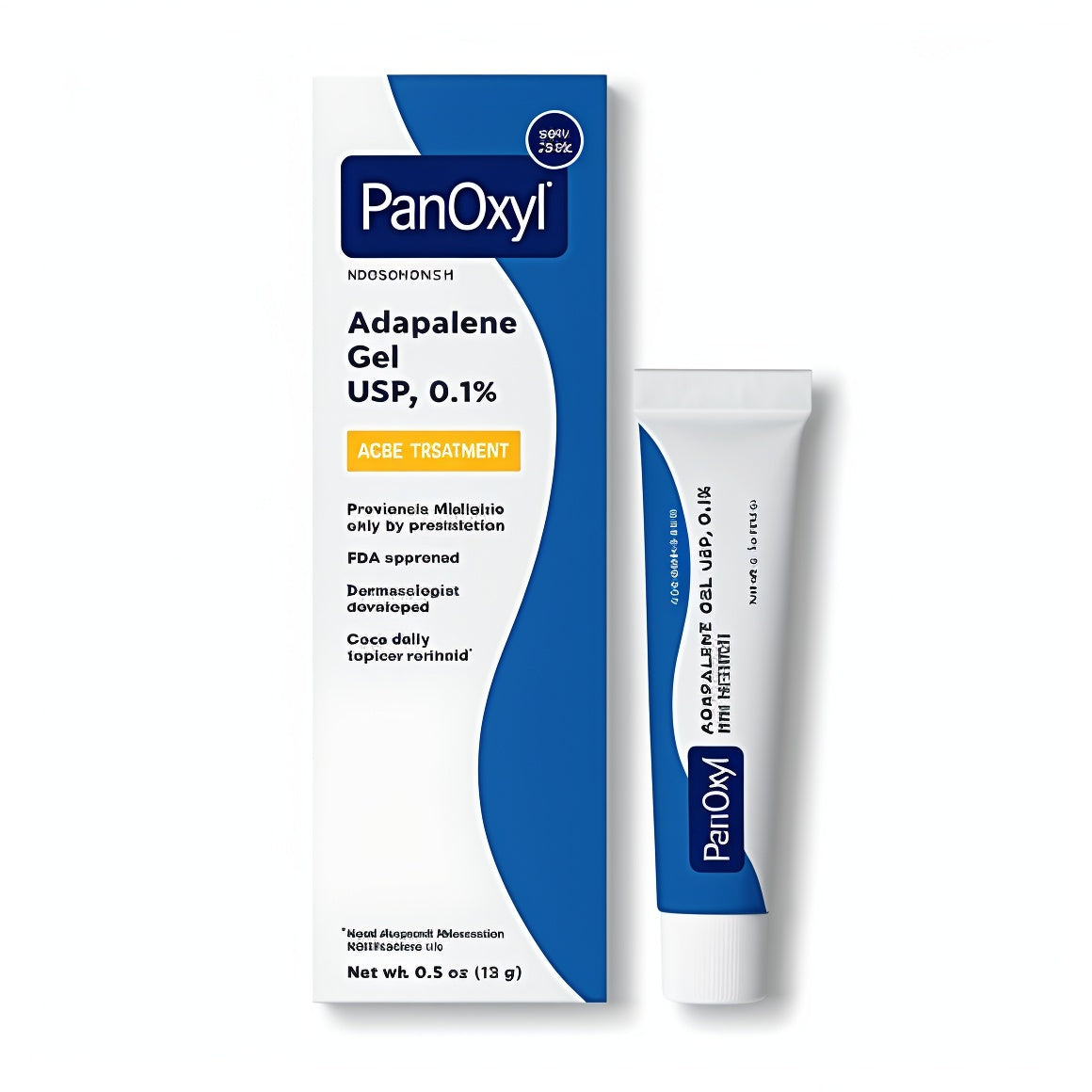PanOxyl Adapalene 0.1% Leave-On Gel, 30 Day Supply, Retinoid Gel Acne Treatment, Acne Prone Skin, Oil Free, Fragrance Free, 0.5 oz