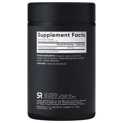 Sports Research L-Theanine Suntheanine 200 mg, 150 Softgels