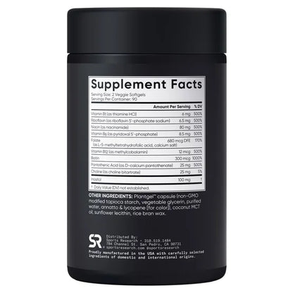 Sports Research Vitamin B Complex, 180 Veggie Soft Gels