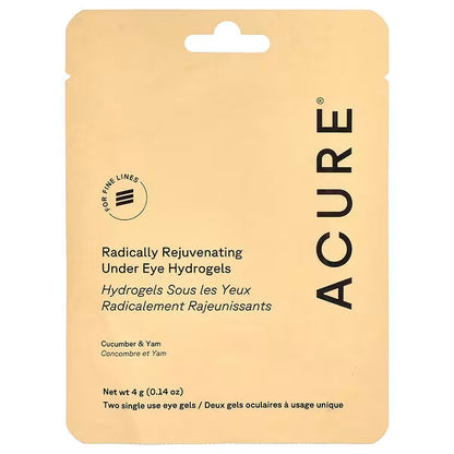 ACURE, Radically Rejuvenating, Under Eye Hydrogels, 2 Single Use Eye Gels, 0.14 oz (4 g)