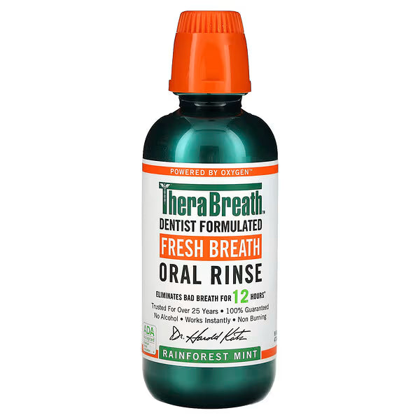 TheraBreath, Fresh Breath, Oral Rinse, Rainforest Mint, 16 fl oz (473 ml)