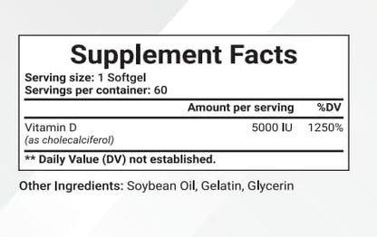Herby VITMAIN D3 5000 IU, 240 Count