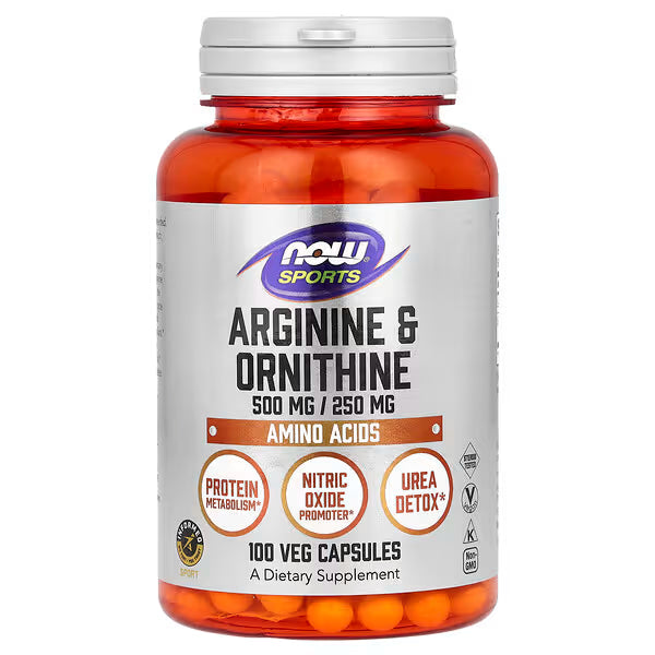 NOW Foods, Sports, Arginine & Ornithine, 100 Veg Capsules