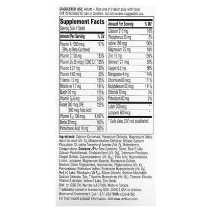 Centrum Silver Multivitamin for Men 50 Plus, 100 ct