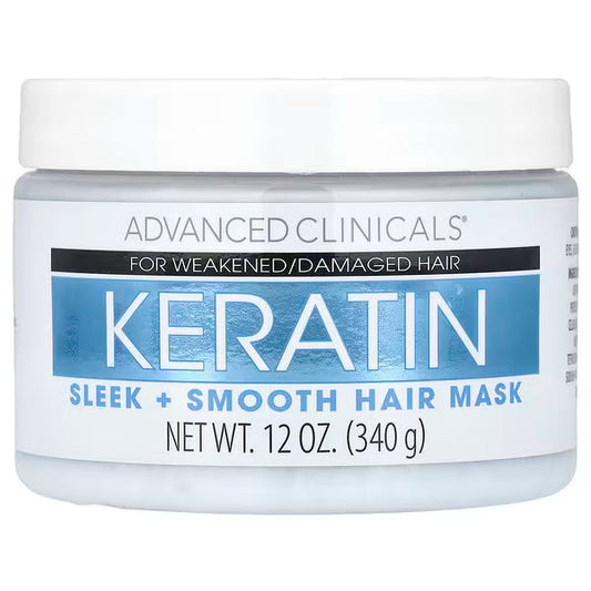 Advanced Clinicals, Keratin, Sleek + Smooth Hair Mask, 12 oz (340 g)