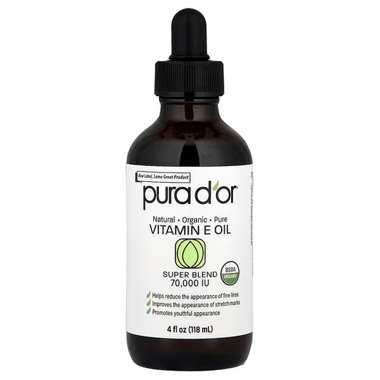 PURA D'OR 3.2 Oz ORGANIC Vitamin E Oil Blend 70,000 IU