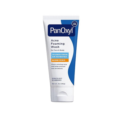 PanOxyl Acne Foaming Wash Benzoyl Peroxide 10% Maximum Strength Antimicrobial, 3 oz