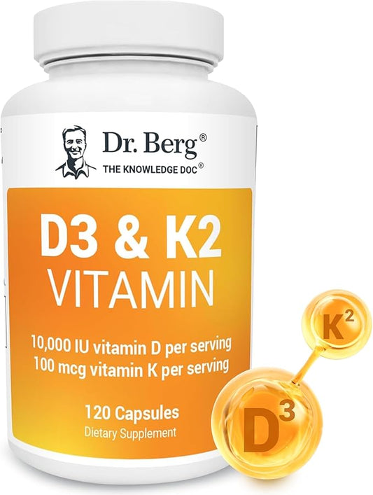 Dr. Berg Vitamin D3 & K2, 120 Capsules