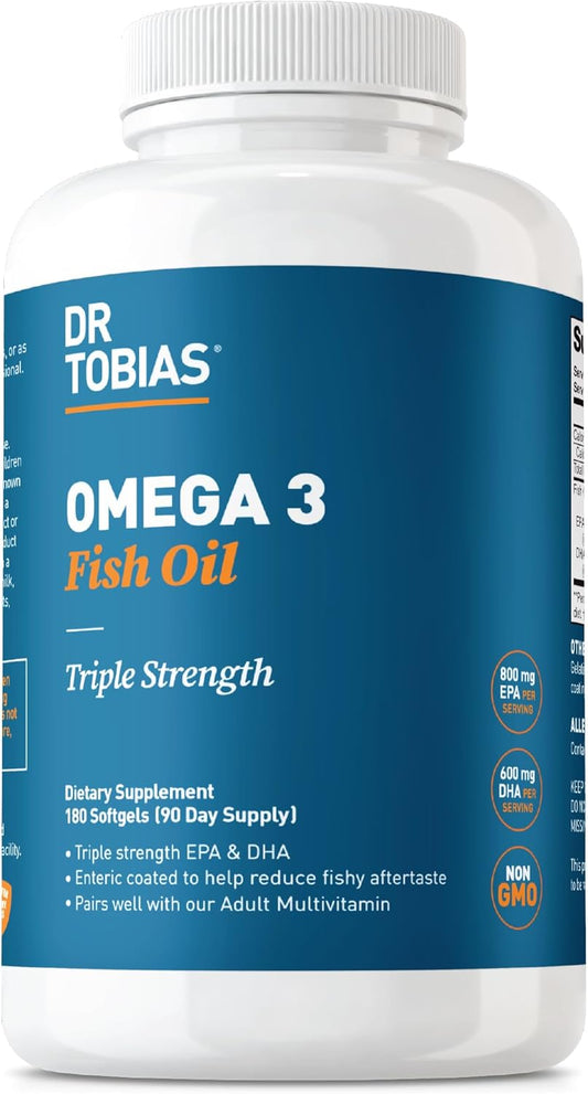 Dr. Tobias Omega 3 Fish Oil, 180 Softgels, 90 Servings