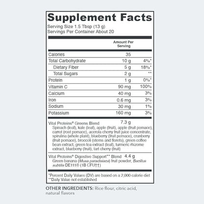 Vital Proteins, Daily Greens, Green Apple, 9.3 oz (265 g)