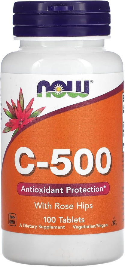 NOW Foods, C-500 with Rose Hips, 100 Tablets