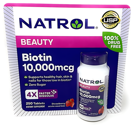 Natrol Biotin 10,000 mcg. Fast Dissolve Tablets, 250 Count