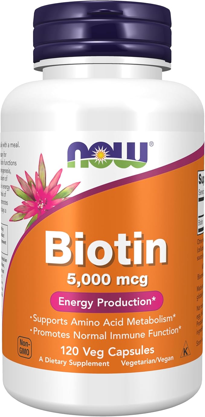 NOW Foods, Biotin, 5,000 mcg, 120 Veg Capsules