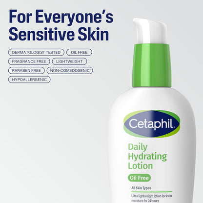 Cetaphil Daily Hydrating Lotion for Face Oil Free 3 Fl Oz