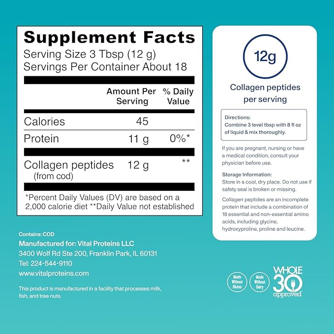 Vital Proteins, Marine Collagen, Unflavored, 7.8 oz (221 g)