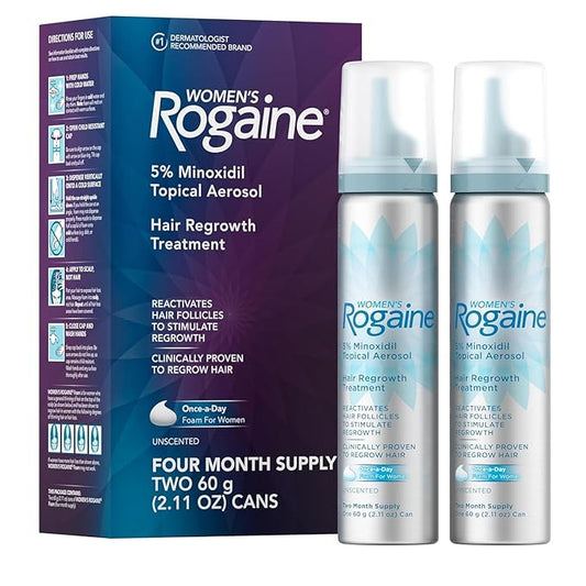Rogaine Women's 5% Minoxidil Foam, 2 x 2.11 oz
