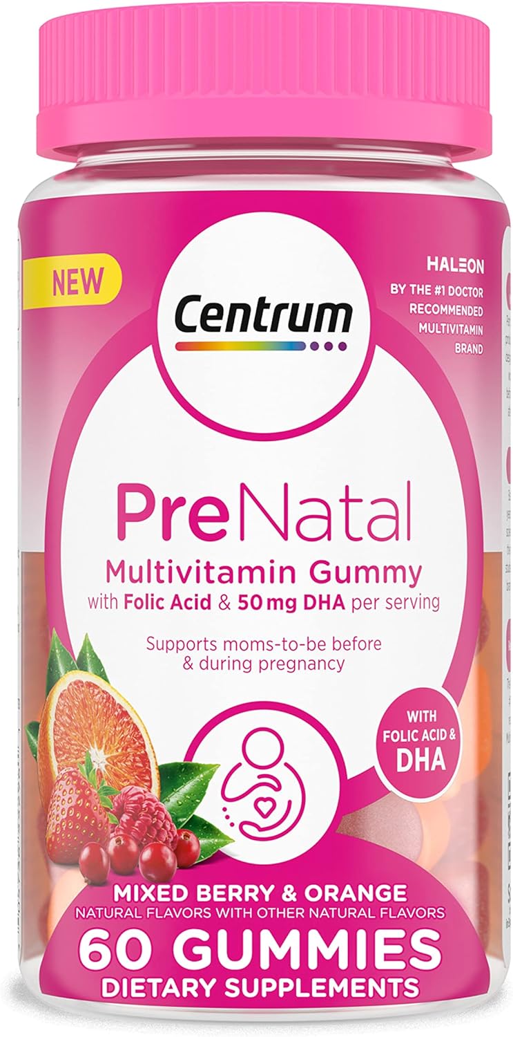 Centrum, PreNatal Multivitamin Gummy, Mixed Berry & Orange, 60 Gummies