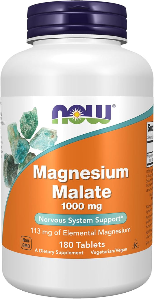 NOW Foods, Magnesium Malate, 1,000 mg, 180 Tablets