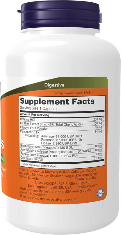 NOW Foods Supplements, Super Enzymes, 180 Capsules