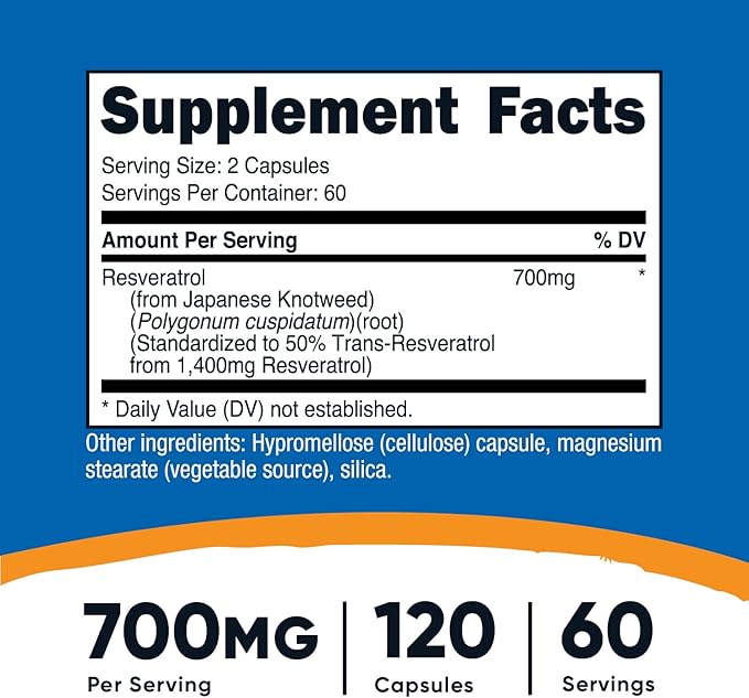 Nutricost Resveratrol 700mg, 120 Capsules