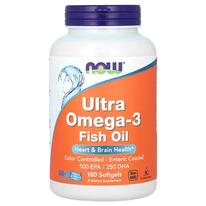 NOW Foods, Ultra Omega-3 Fish Oil, 180 Softgels