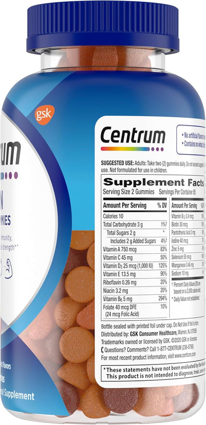 Centrum Men Multi gummies, Assorted Fruit Flavor, 170 count