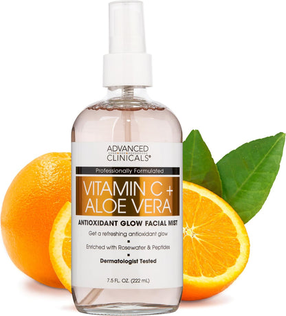 Advanced Clinicals, Vitamin C + Aloe Vera, Antioxidant Glow Facial Mist, 7.5 fl oz (222 ml)