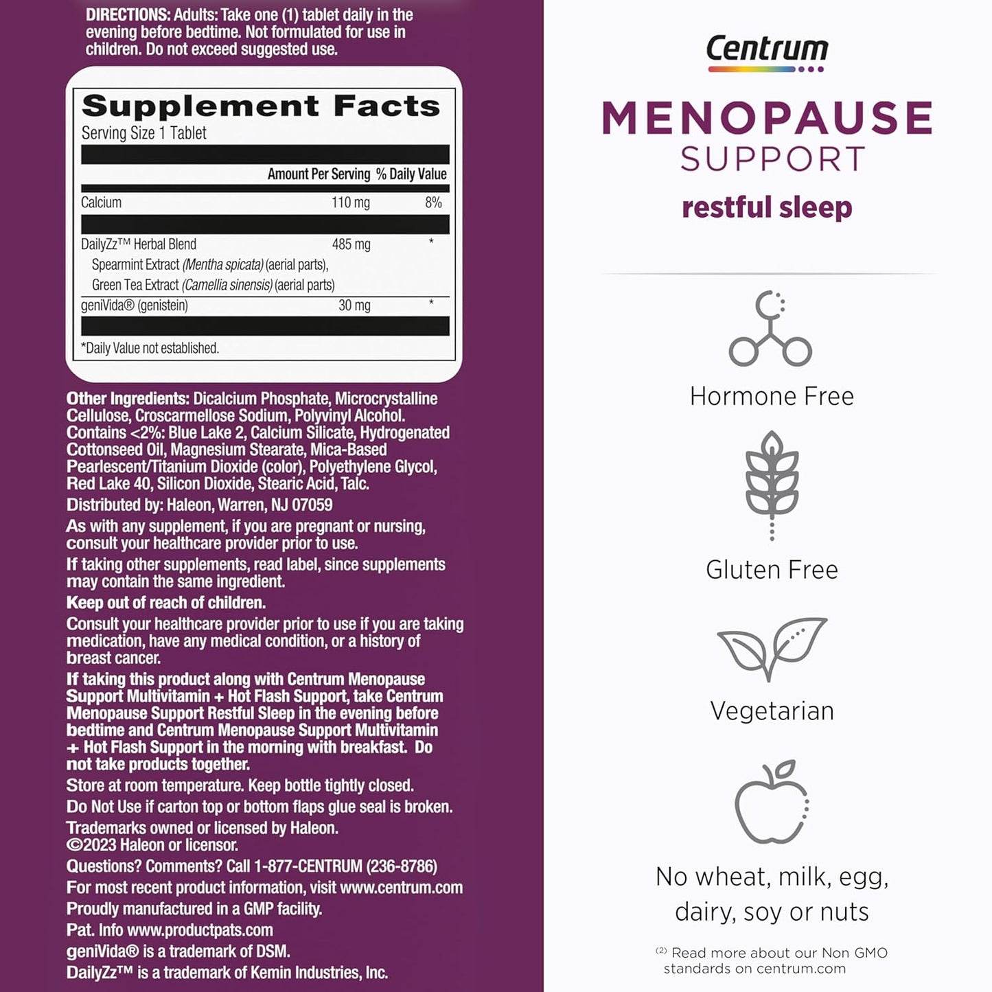 Centrum, Menopause Support, Restful Sleep, 28 Tablets