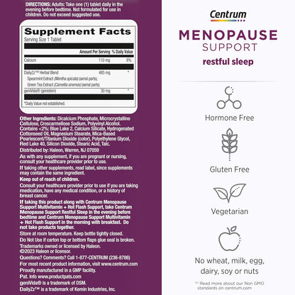 Centrum, Menopause Support, Restful Sleep, 28 Tablets