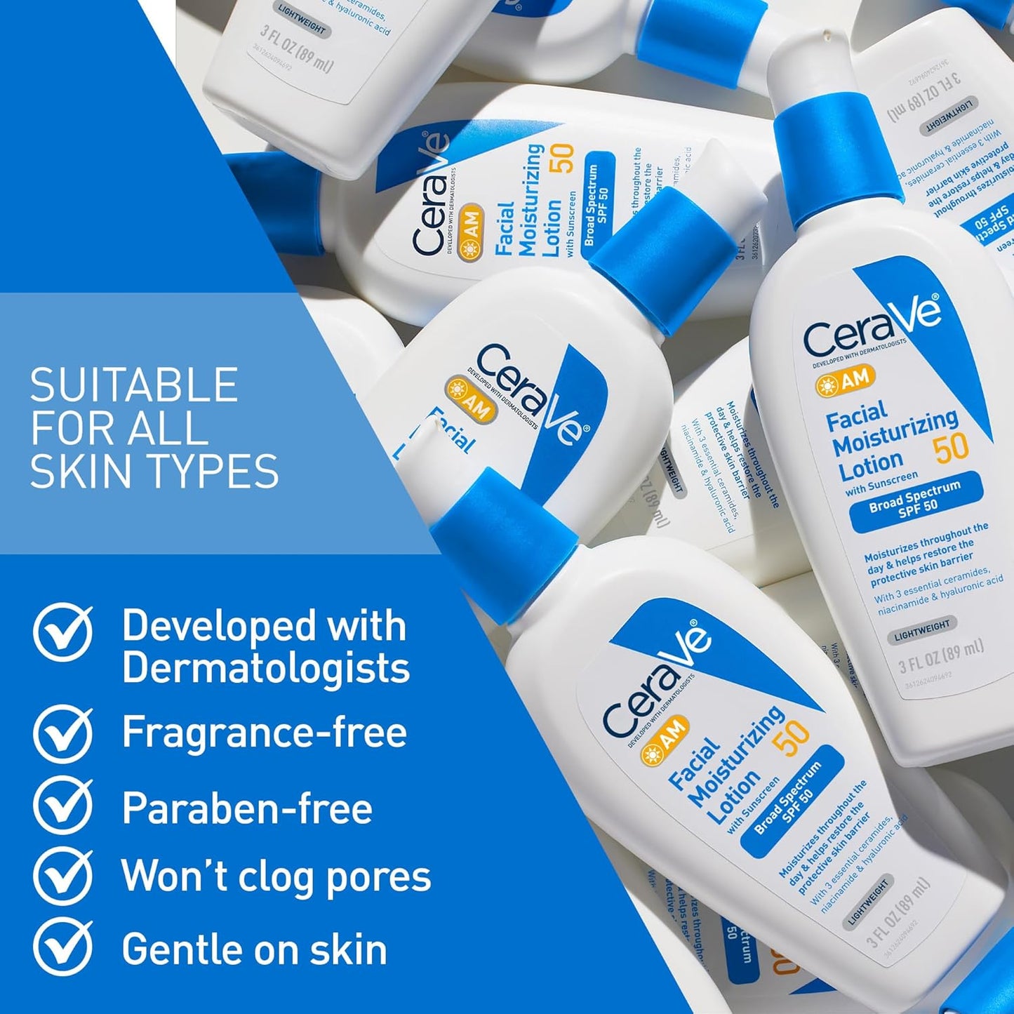 CeraVe AM Facial Moisturizing Lotion SPF 50