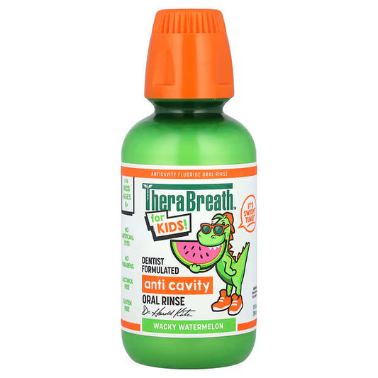 TheraBreath, For Kids! Anti Cavity Oral Rinse, Ages 6+, Wacky Watermelon, 10 fl oz (296 ml)