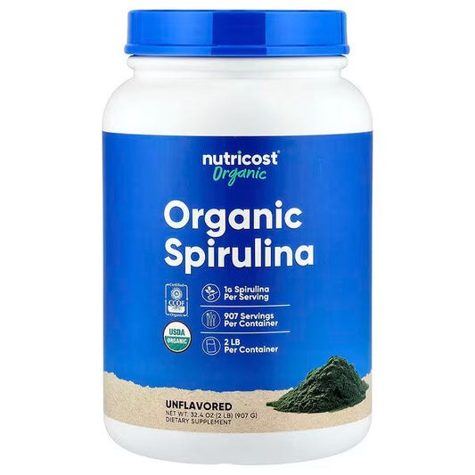 Nutricost, Organic Spirulina, Unflavored, 32.4 oz (907 g)