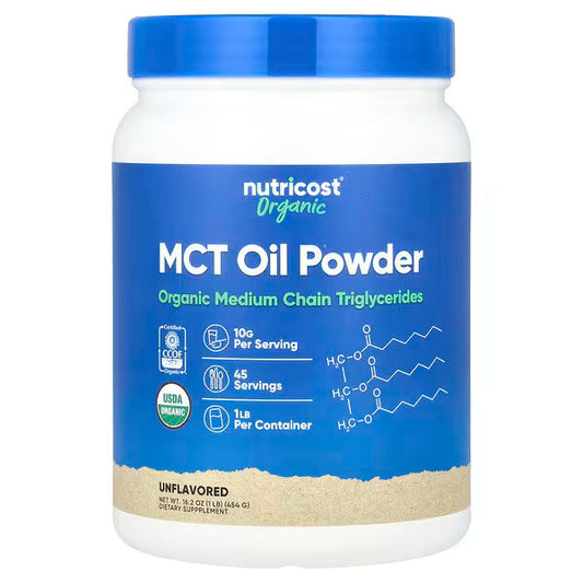 Nutricost, Organic MCT Oil Powder, Unflavored, 16.2 oz (454 g)