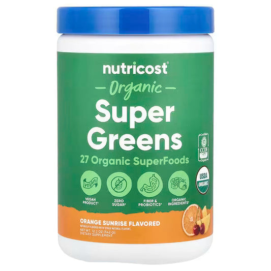 Nutricost, Organic Super Greens, Orange Sunrise, 12.2 oz (342 g)