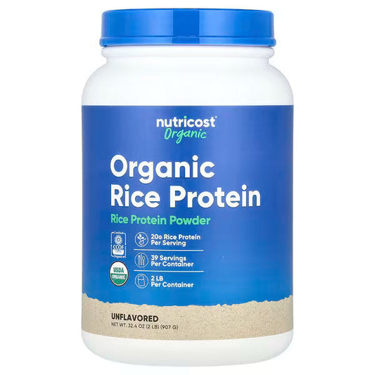 Nutricost, Organic Rice Protein Powder, Unflavored, 2 lb (907 g)