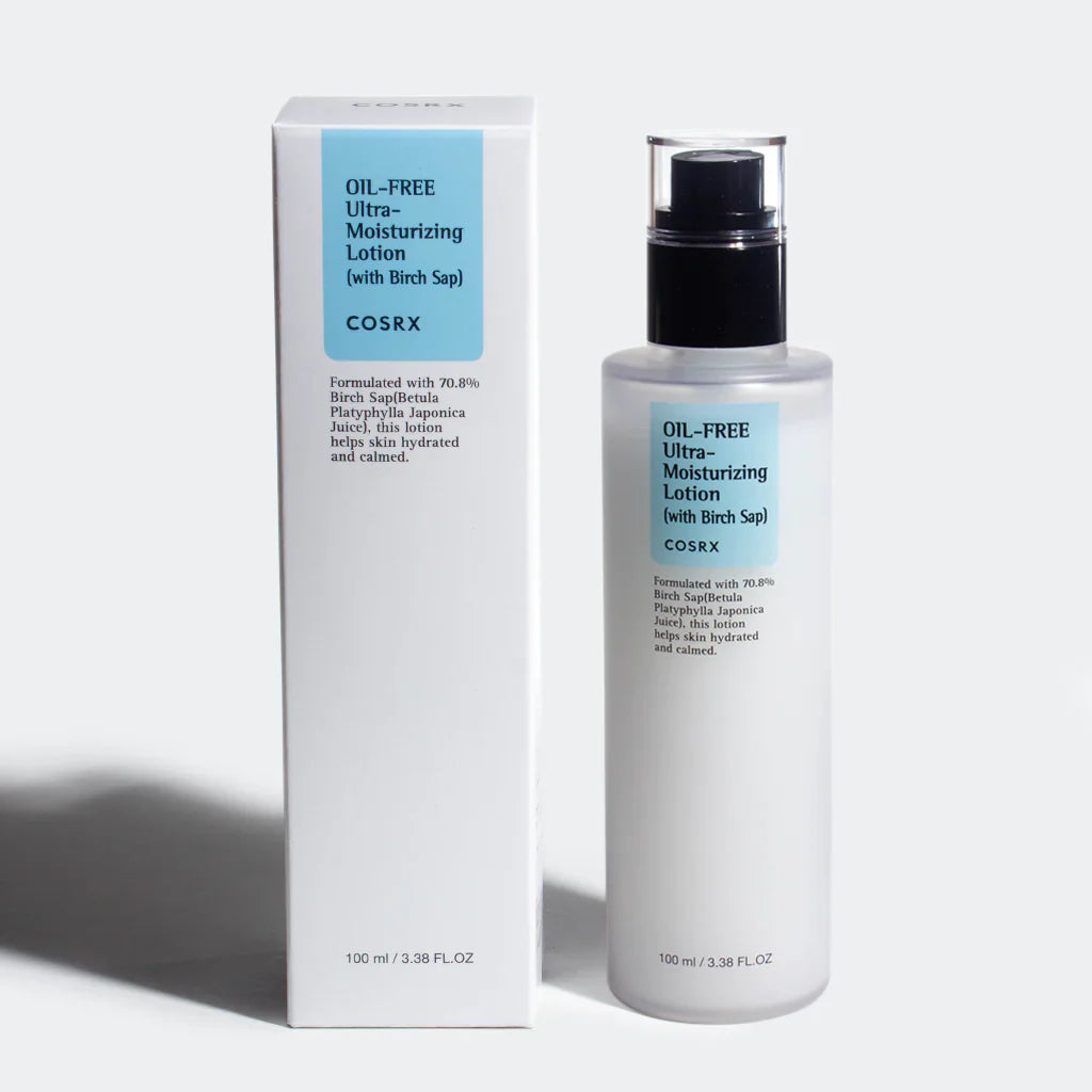 COSRX Oil Free Lotion with Birch Sap, Daily Acne Facial Moisturizer, Hydrating Moisturizer for All Skin Types, Korean Skin Care, Paraben free, 3.38 fl.oz / 100ml