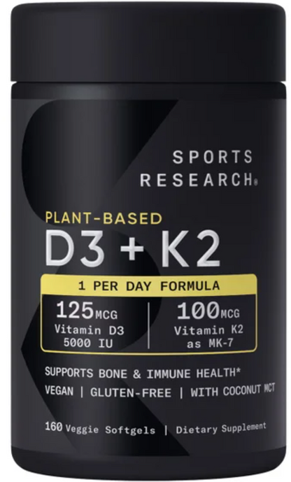 Sports Research D3 + K2, 160 Veggie Softgels