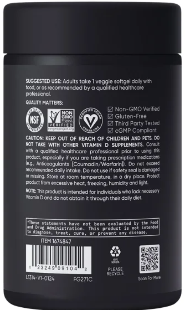 Sports Research D3 + K2, 160 Veggie Softgels