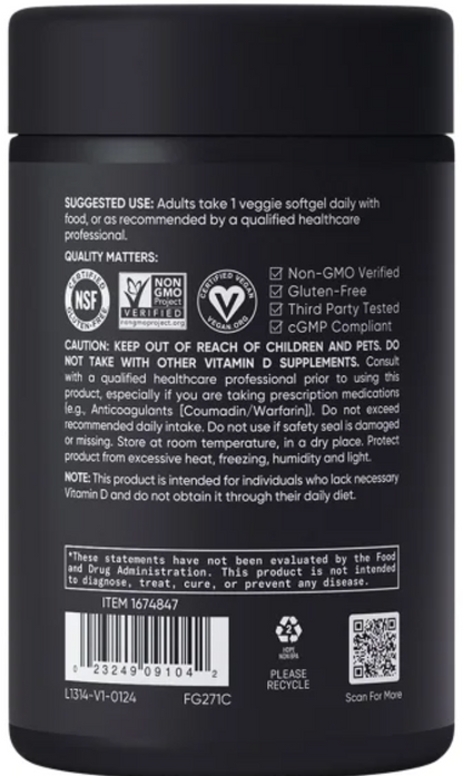 Sports Research D3 + K2, 160 Veggie Softgels