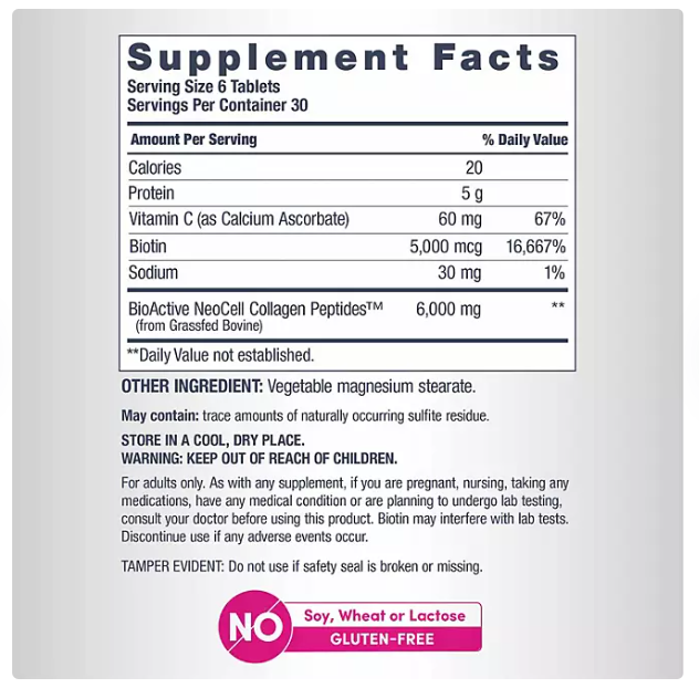 NeoCell Super Collagen + Vitamin C & Biotin Tablets 360 Count