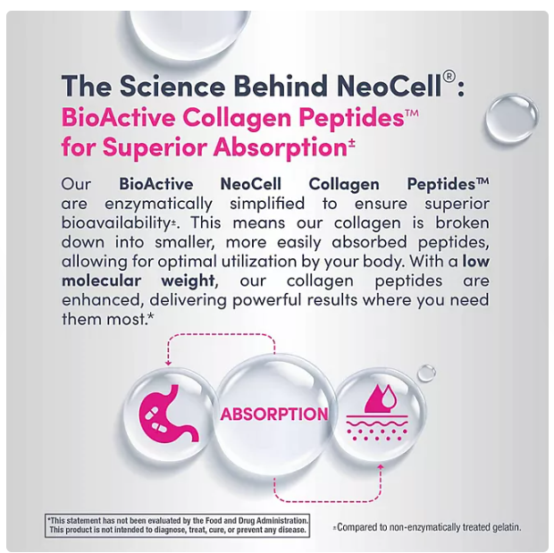 NeoCell Super Collagen Peptides, Unflavored Powder, Collagen Type 1 & 3 21.2 oz