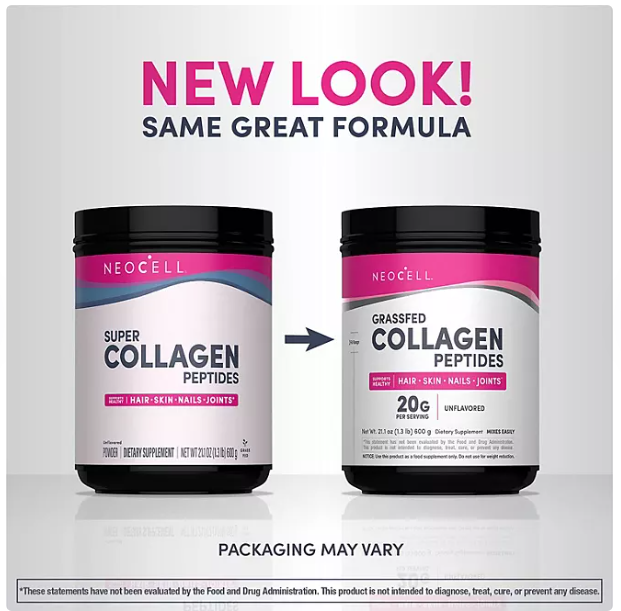 NeoCell Super Collagen Peptides, Unflavored Powder, Collagen Type 1 & 3 21.2 oz