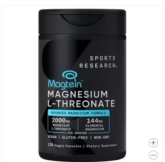 Sports Research Magtein MAGNESIUM L-THREONATE, 2000 mg, 135 Veggie Capsules